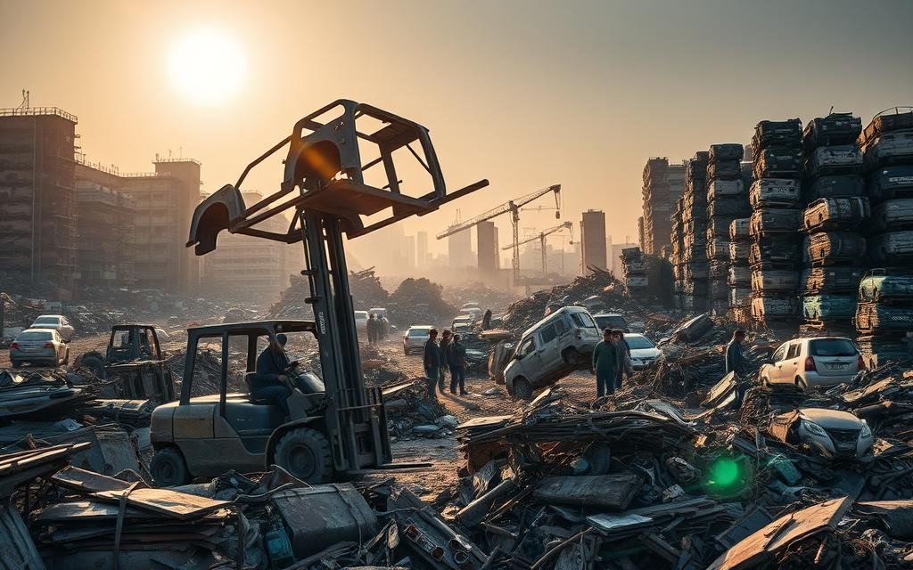 شراء سكراب حي المونسية بالرياض - فريق نجوم السكراب أثناء التحميل
